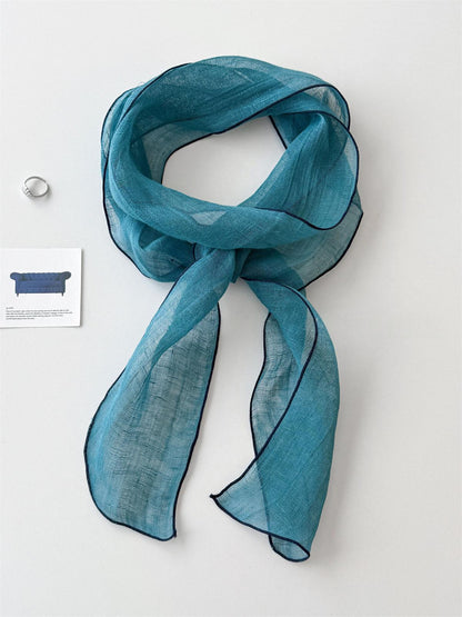 Semi-transparent Linen Scarf Ribbon Hairband