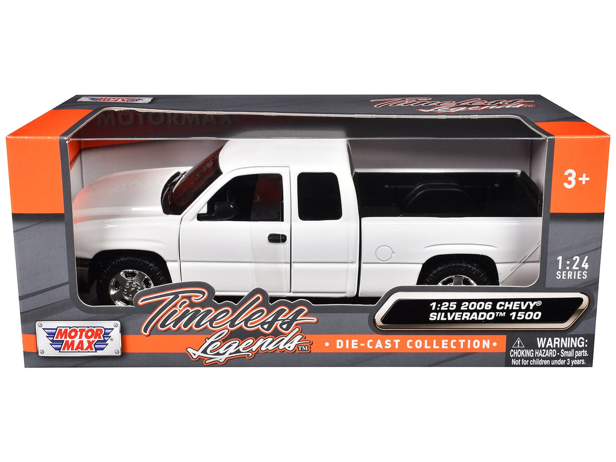2006 Chevrolet Silverado 1500 Pickup Truck White "Timeless Legends" Series 1/25 Diecast Model Car by Motormax