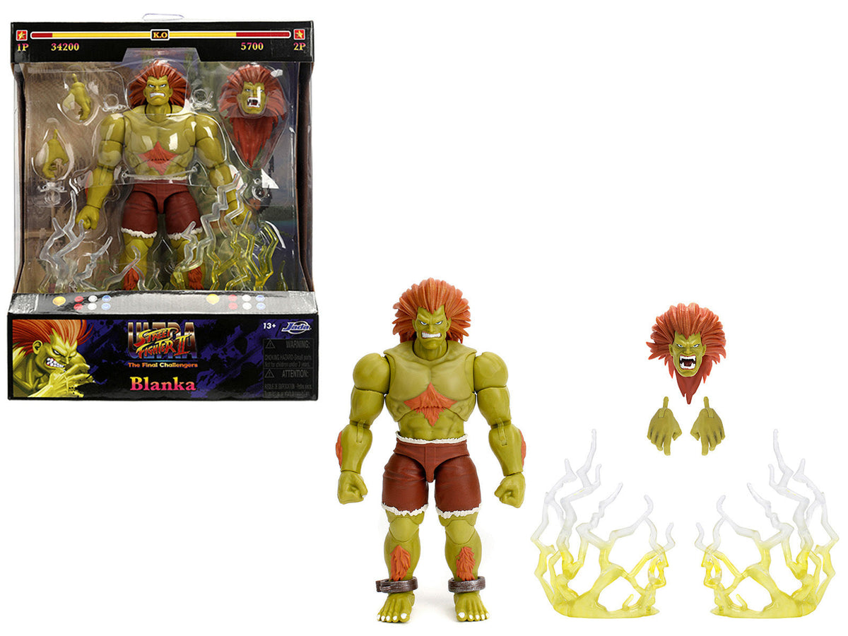 Blanka 7.5" Moveable Figure with Accessories and Alternate Head and Hands "Ultra Street Fighter II: The Final Challengers" (2017) Video Game Model by Jada