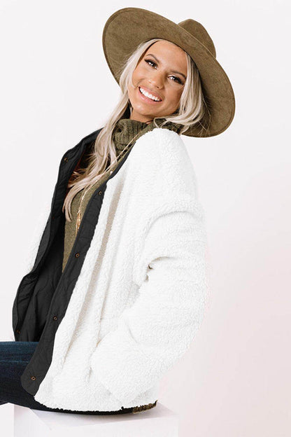 Long Sleeve Button Front Winter Coat for Women Stylish Fit