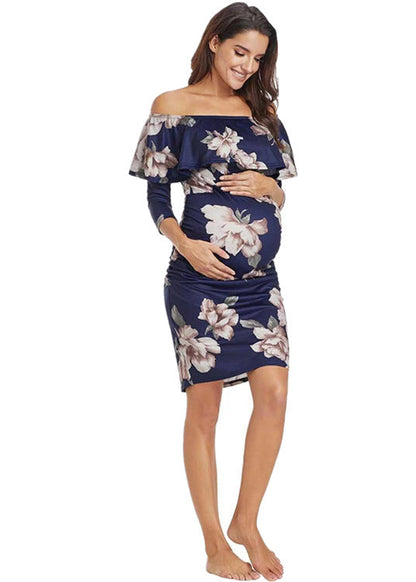 Printed maternity dress