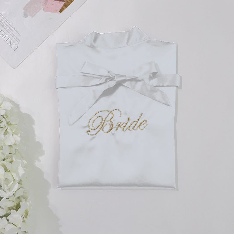 Bridal Pajamas Simulation Silk Nightgown