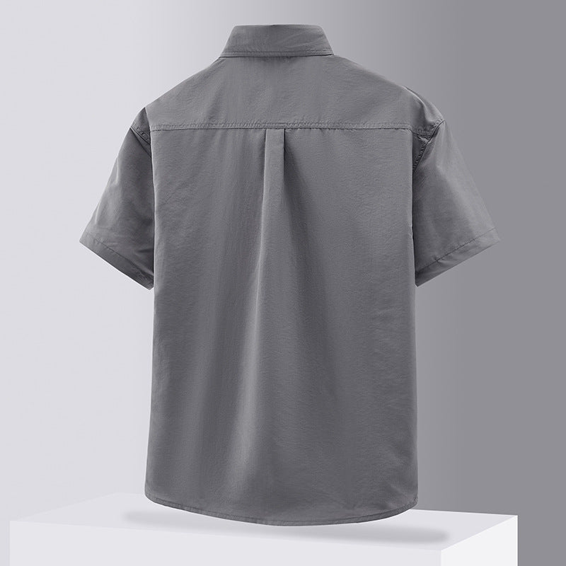 Casual Solid Color Workwear Shirt Men