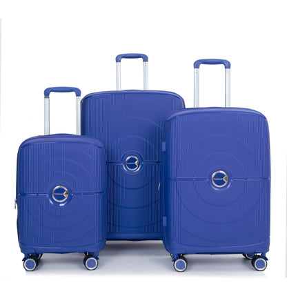 Expandable Hardshell Suitcase Double Spinner Wheels PP Luggage Sets Lightweight Durable ,3-Piece Set (20/24/28) ,Navy