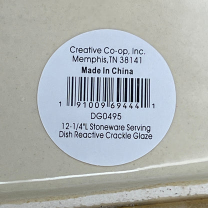 CREATIVE CO-OP (2 PACK) Stoneware Serving Dish Crackle Glaze 12.3 X 8.6 DG0495