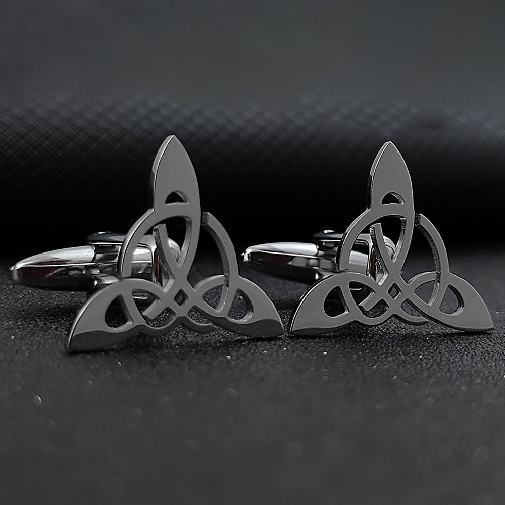 Geometric Triangle Symmetrical Hollow Men's Suit Cufflinks
