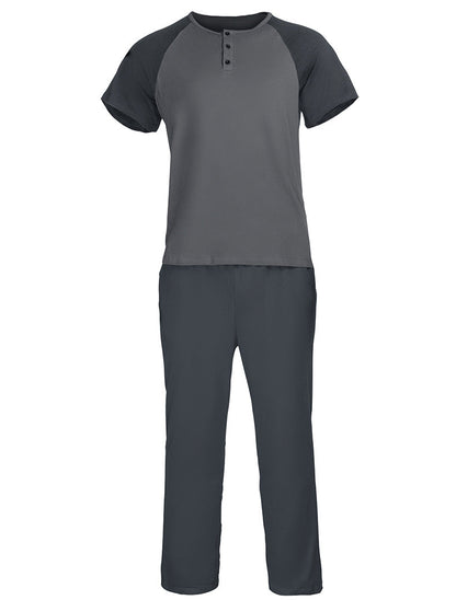 Men's Loungewear Striped Suit Short-sleeved Trousers