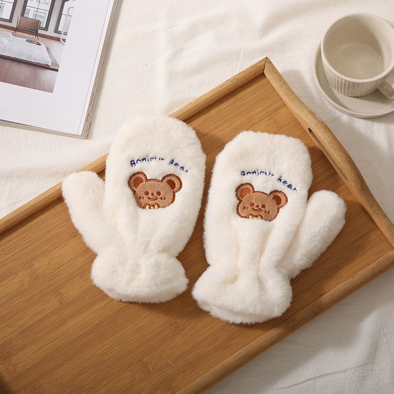 Cartoon Versatile Fleece-lined Warm Gloves