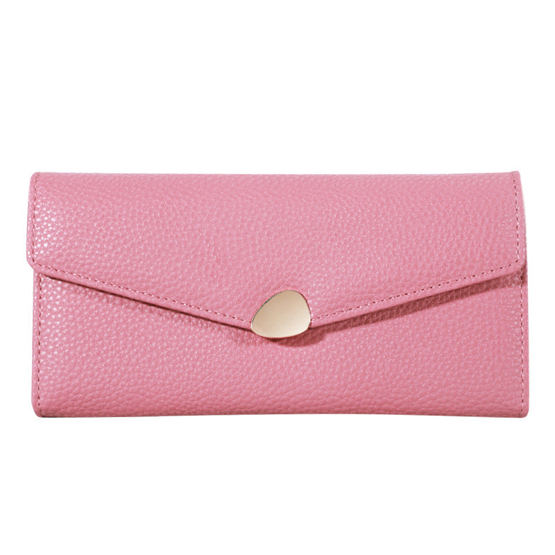 Women's Lychee-pattern Clutch Wallet Fashionable Cardholder Multi-functional