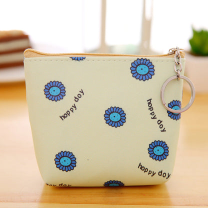 PU Leather Hand Holding Floral Coin Purse