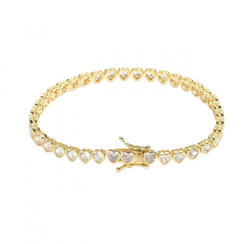 New Trendy Tennis Heart Bracelet Jewelry