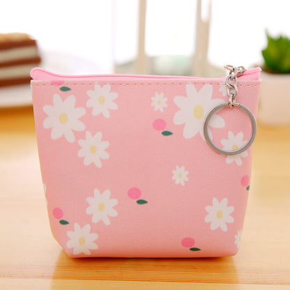 PU Leather Hand Holding Floral Coin Purse