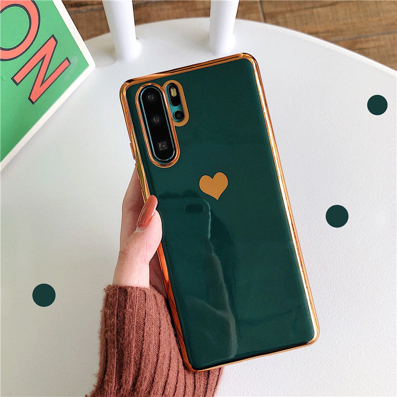Electroplating love phone case