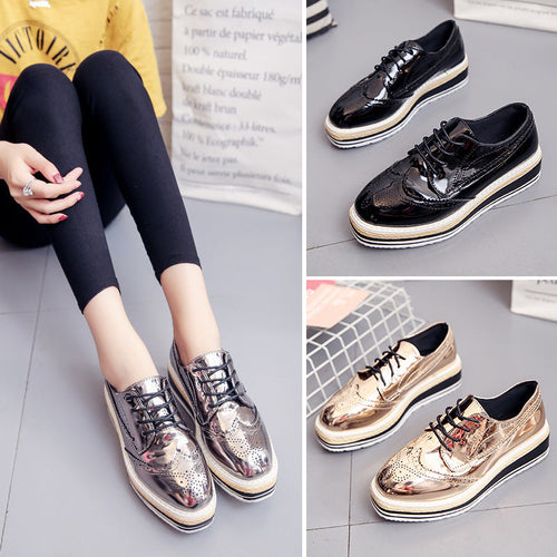Bullock Carved Oxford Platform Shoes