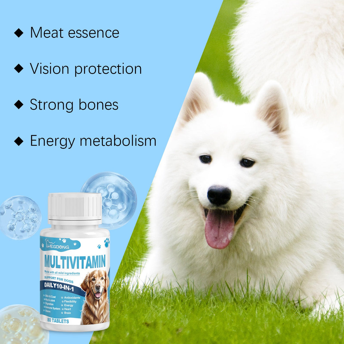 Multivitamin Tablets For Dogs, Cats, Dogs And Pets Absorb Nutritional Health Supplements