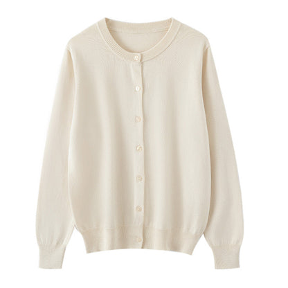 Thin Round-neck Versatile Sweater Jacket