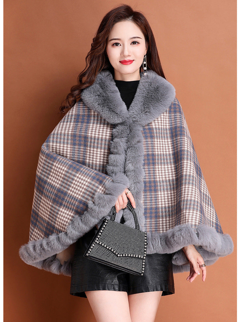 Cape And Shawl Coat Women's Thickened Cloak