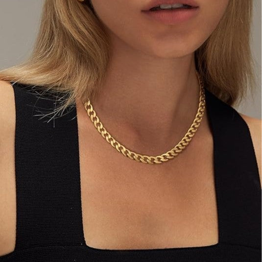 Stainless Steel Necklace With 18K Gold Plating