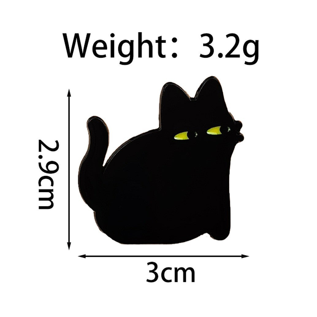 Black Catstyle Brooch, Versatile And Niche, Made Of Alloy For Clothing