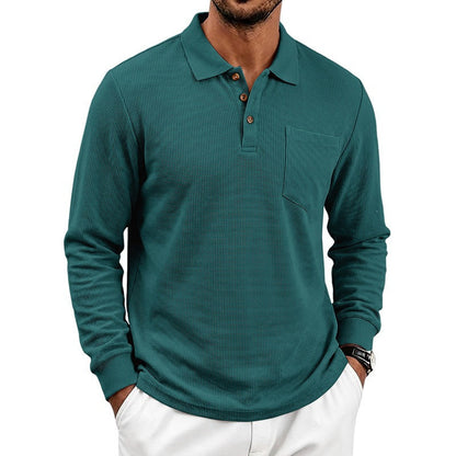 Men's Simple Casual Commuter Breathable Lapel Top