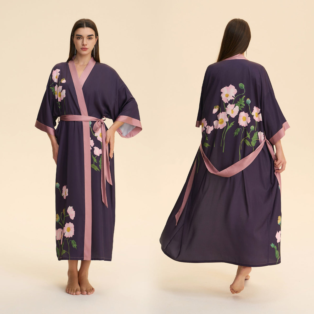 New Satin Plus Size Pajamas For Women Lightweight Loungewear Robe