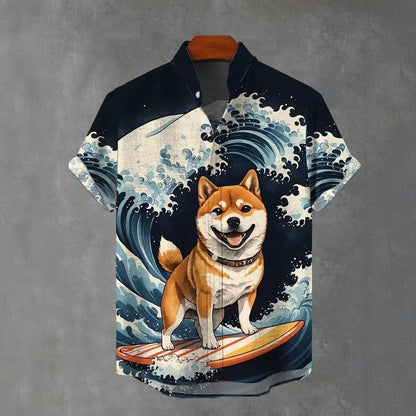 Mens 3D-printed Hawaiian Shirt