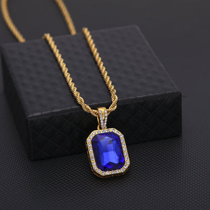 Hip-Hop Mini Diamond Pendant Necklace
