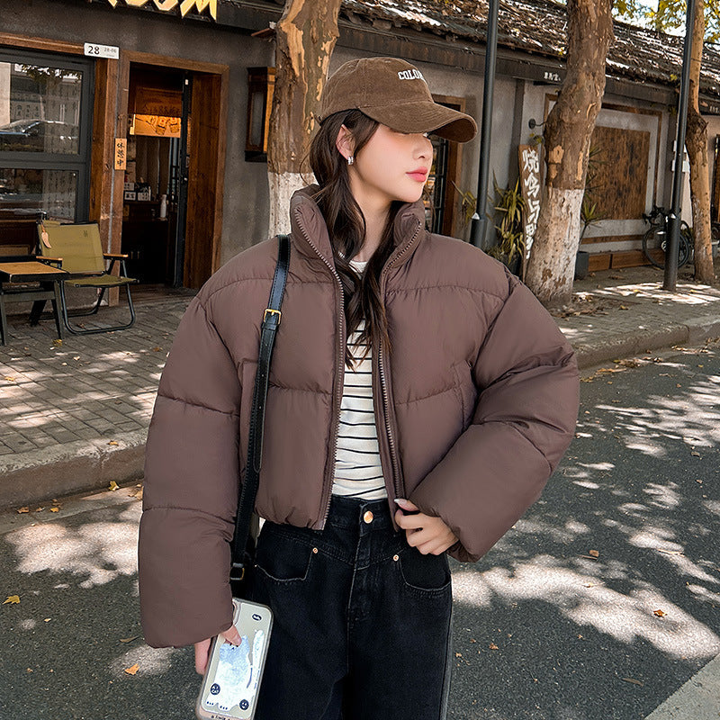 Stand-up Collar Thick Down Cotton Jacket Coat