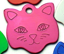 Cat head alumina pet tag