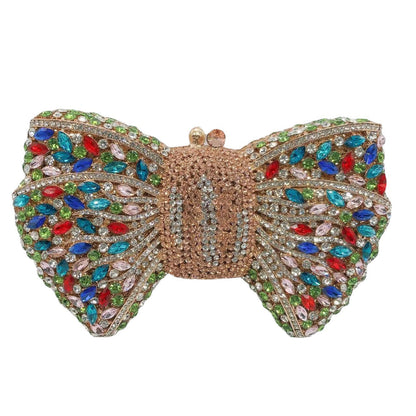 Bow Diamond Evening Bag Rhinestone Clutch