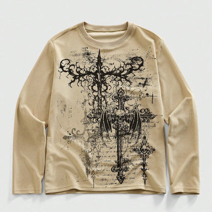 Letter Skull Print Personalized Casual Top