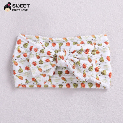 Children's Wide-brimmed Elastic Bow Baby Printed Headband