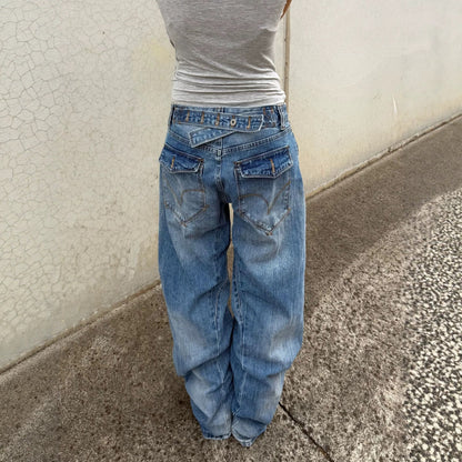 Retro Washed Cropped Jeans For Women