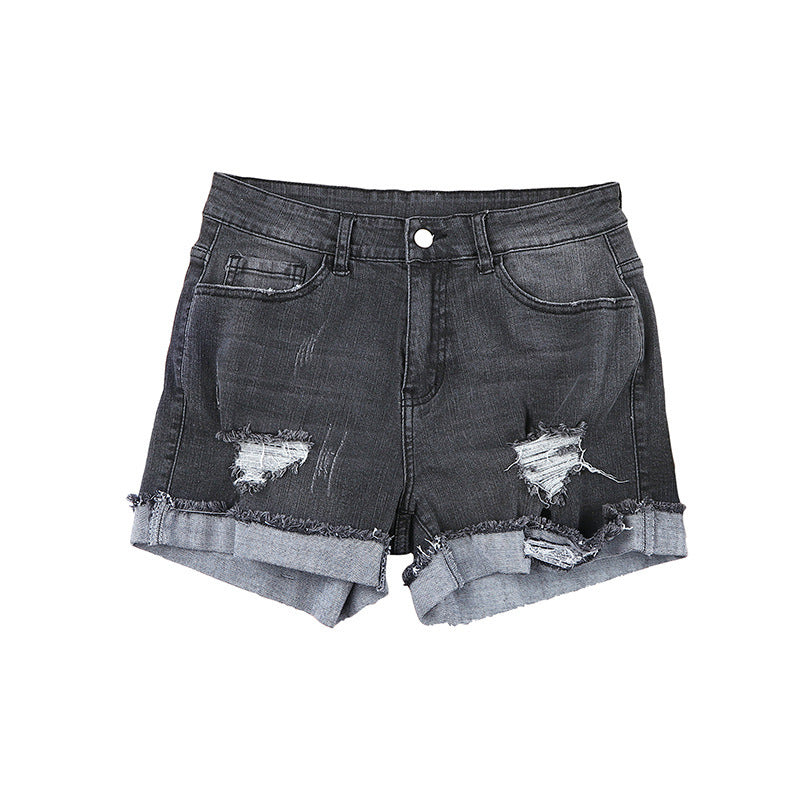 Washed Frayed Casual Summer Shorts