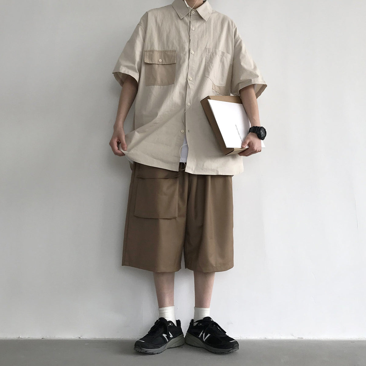 Japanese Retro Simple Casual Shorts Men