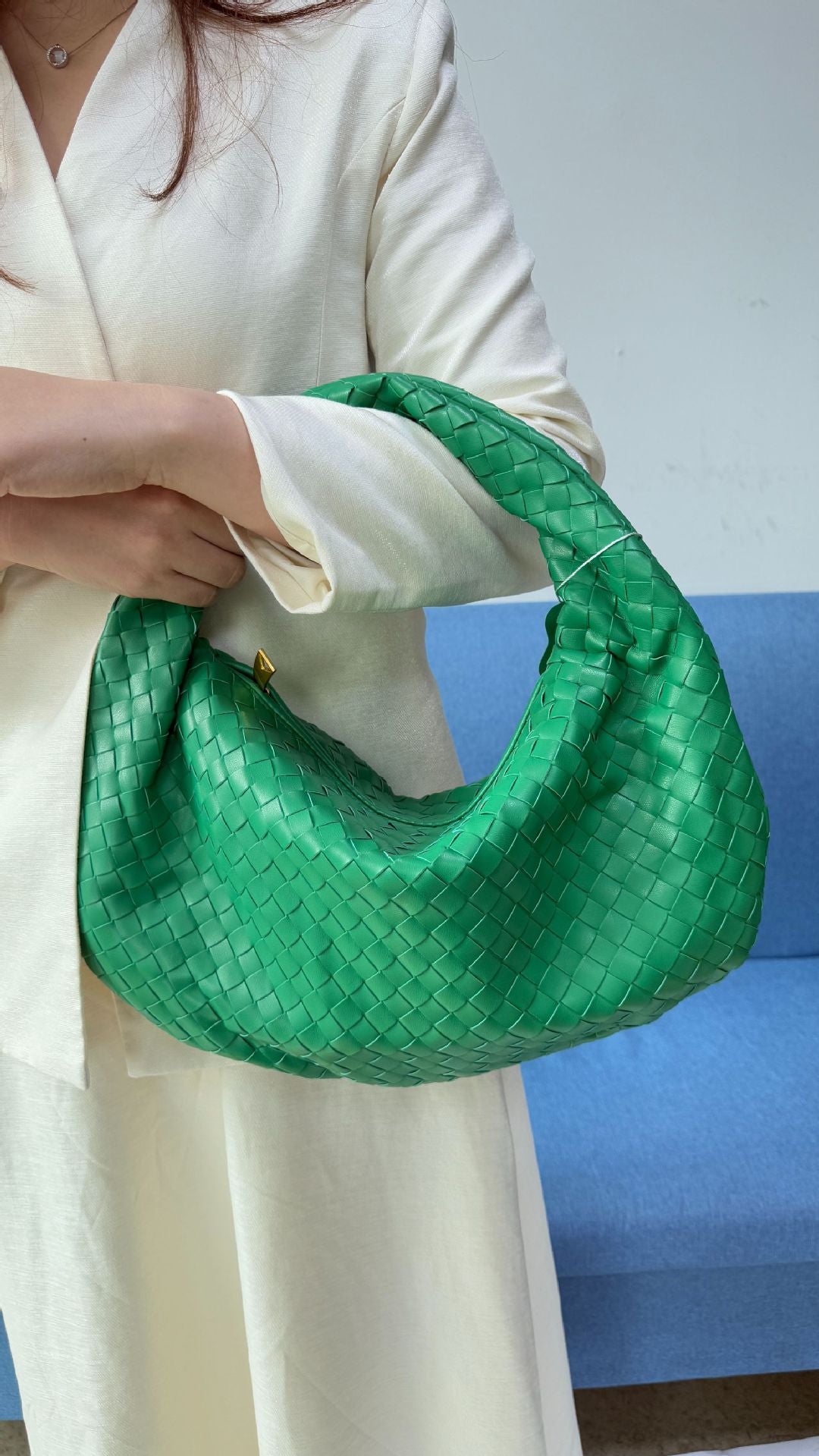 Large size women's woven bag large capacity hand-held armpit bag women's bag