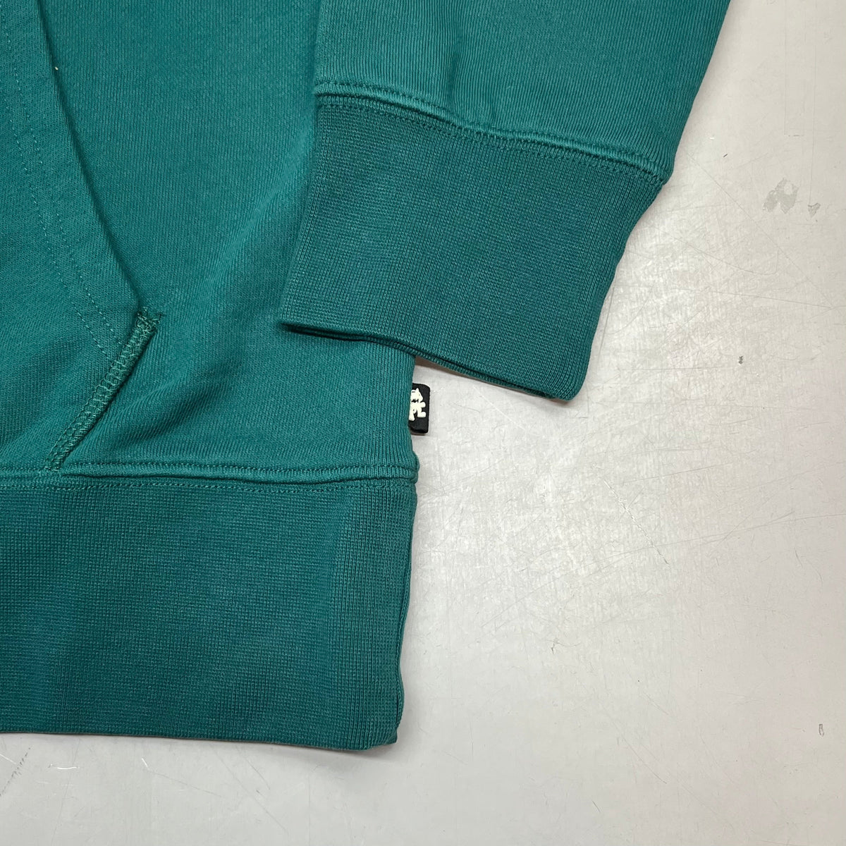 MONSTERCAT Hooded Drawstring Pull Over Sweatshirt Unisex Sz S Emerald Green