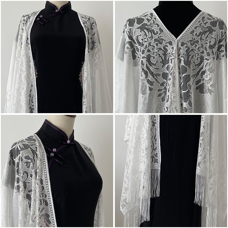 Summer Ladies Tassel Women's Thin Lace Shawl