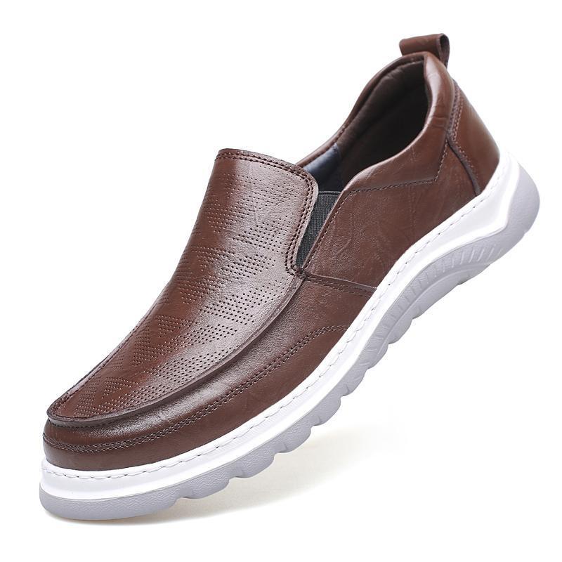 Men's  Genuine Leather Perforated Loafers Shoes