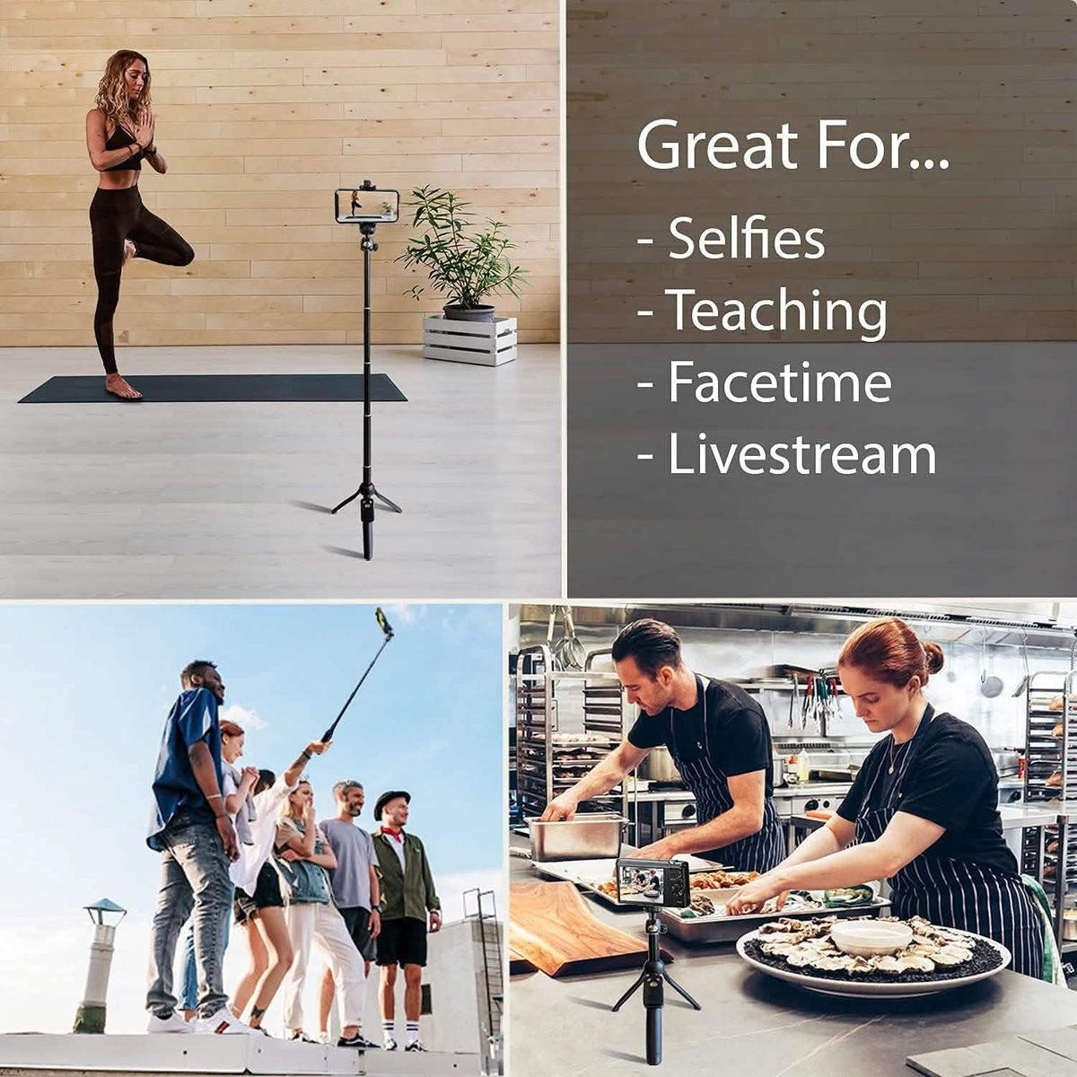 48" Portable Selfie Stick and Tripod
