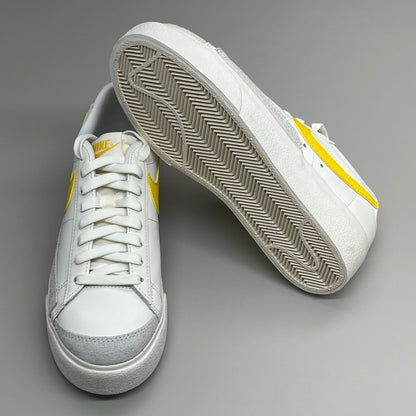 NIKE Blazer Low Cut Platform Sneaker Sz Women's 11.5 Men's 10 Yellow/Grey/White