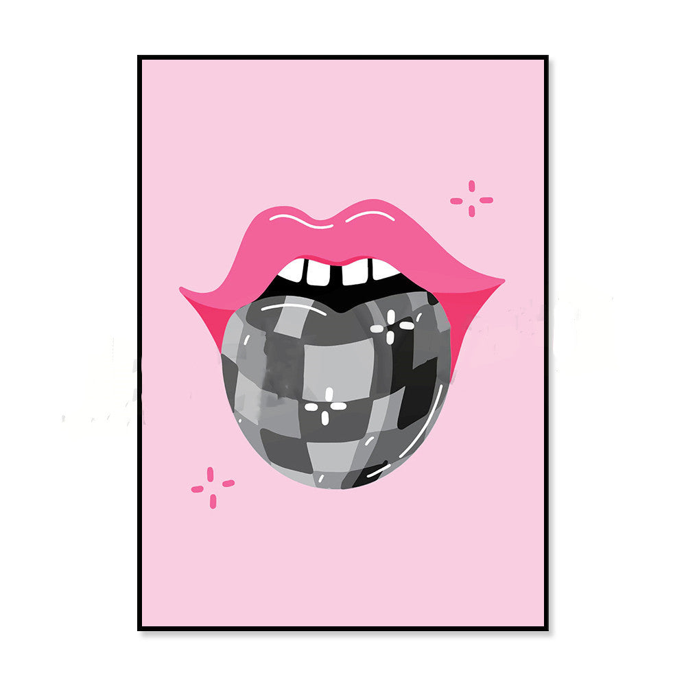 70s Y2K Mouth Poster Vintage Illustration