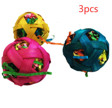 Natural Bamboo Woven Toy Ball Feeding Foraging Toy