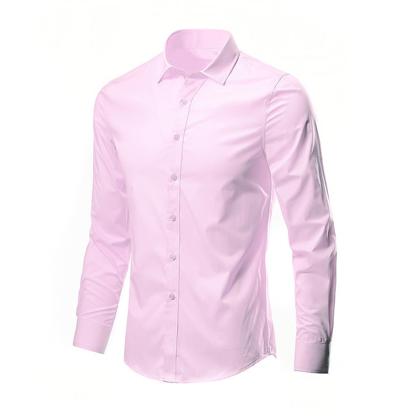 Men White Casual Suit Shirt Solid Color