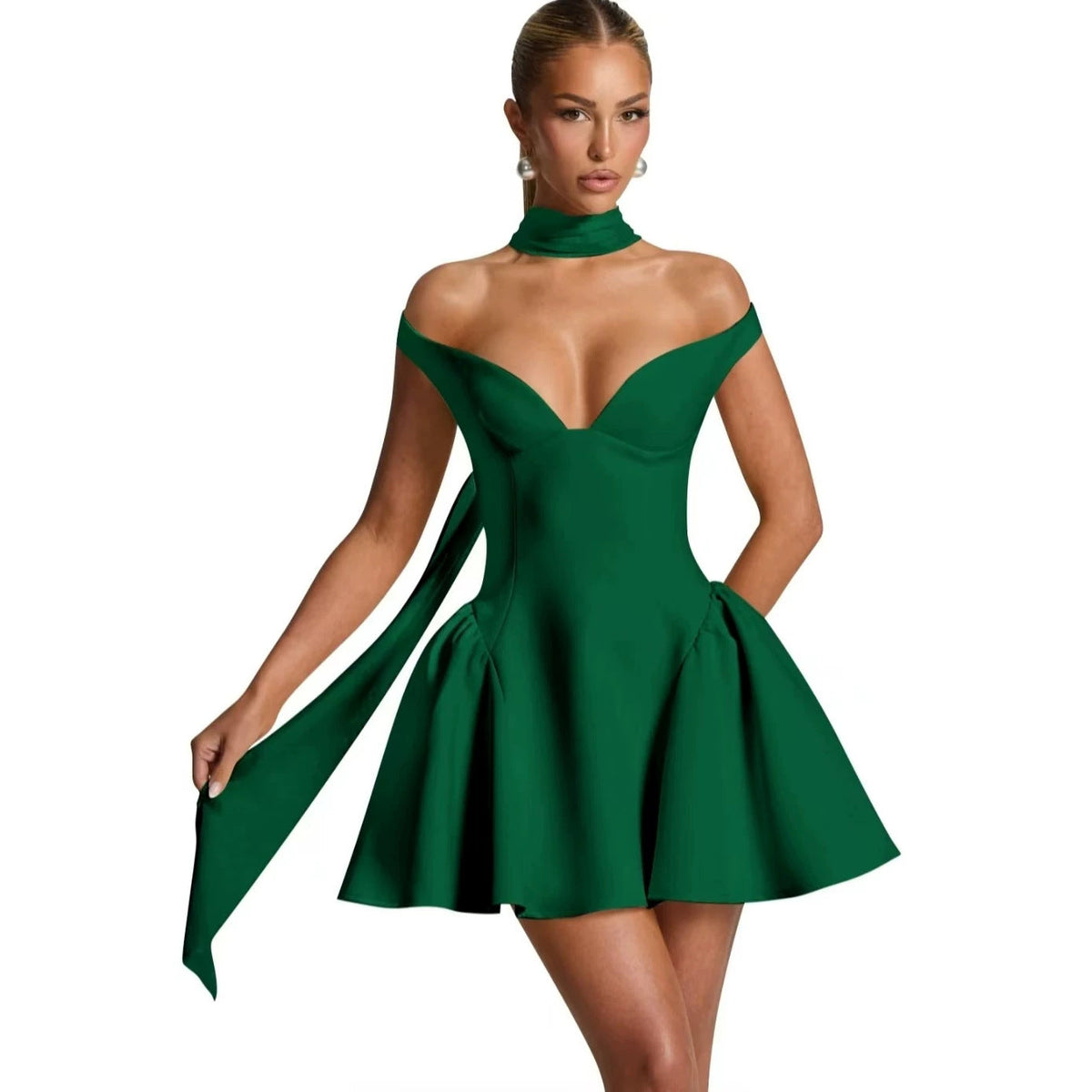 Women's Backless Solid-color Slim-fit Dress