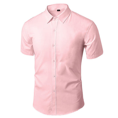 Men White Casual Suit Shirt Solid Color