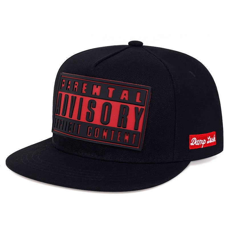 Plain-brim Baseball Cap Adjustable Trendy Lettered Hip-hop Snapback