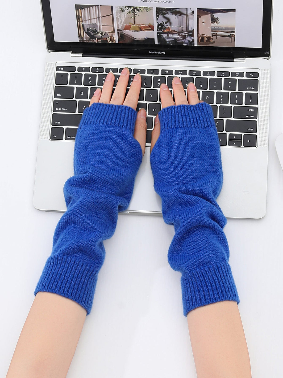 Winter Fashion Candy Color Neon Solid Long Knit Fingerless Thermal Gloves Arm Warmer For Girls Women