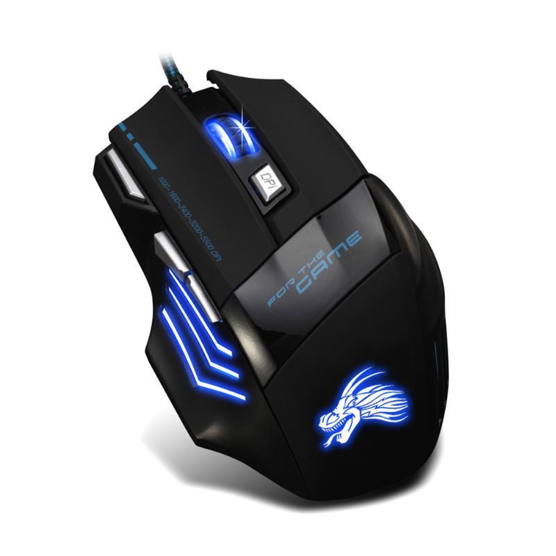 Professional Wired Gaming Mouse - 5500 DPI, Adjustable, 7 Buttons