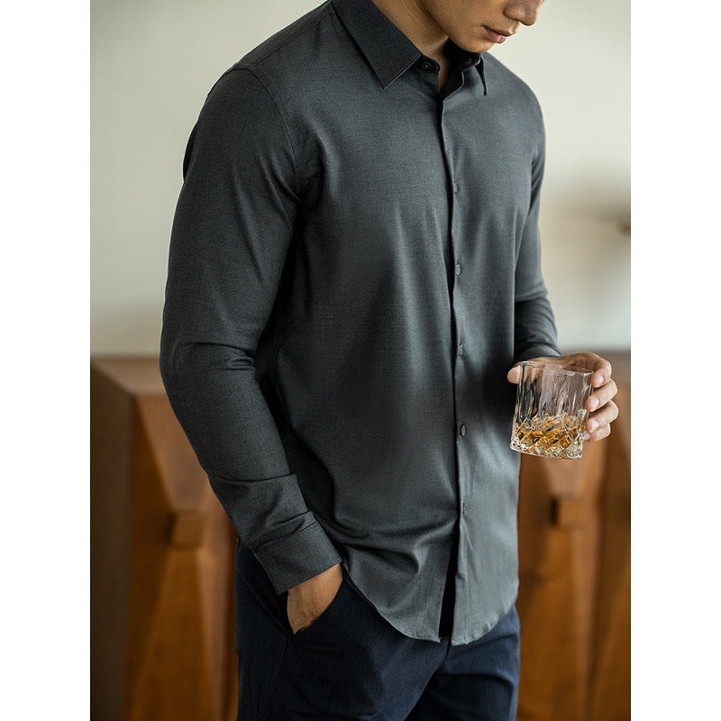 Old Money Style Modal Wool Shirt For Men